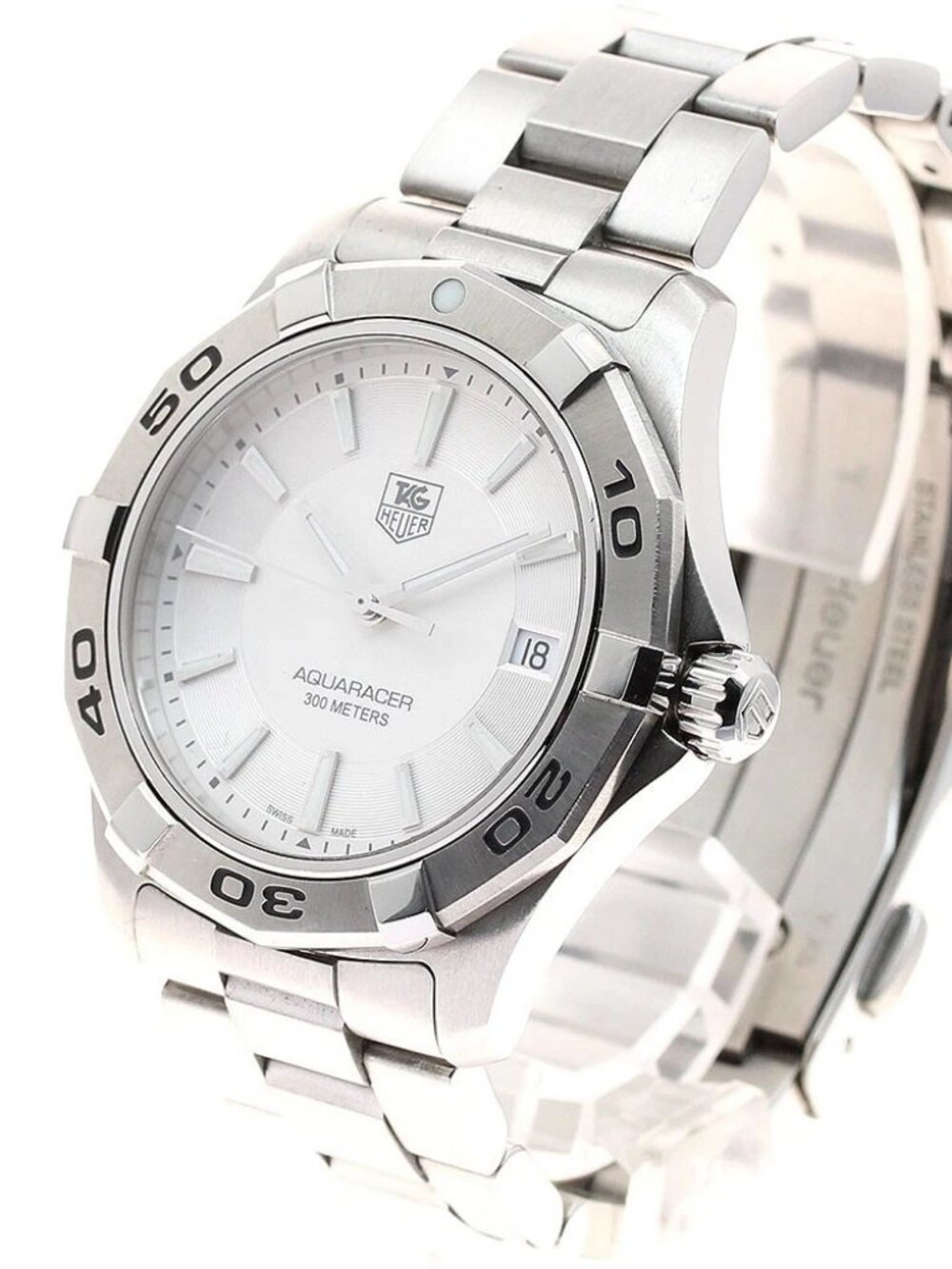 TAG HEUER Aqua racer WAP1111 Date Silver Dial Quartz Men's Watch_940012